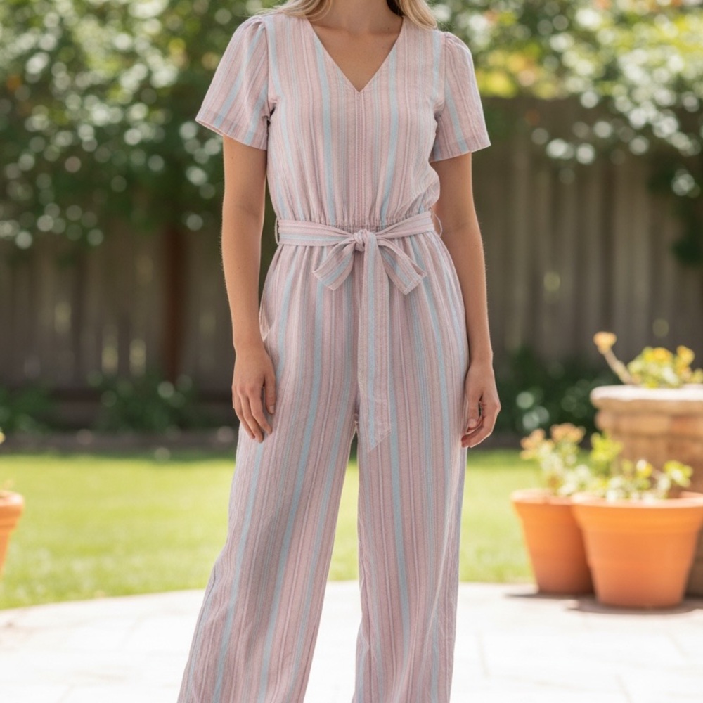Madewell Pastel Striped Jumpsuit